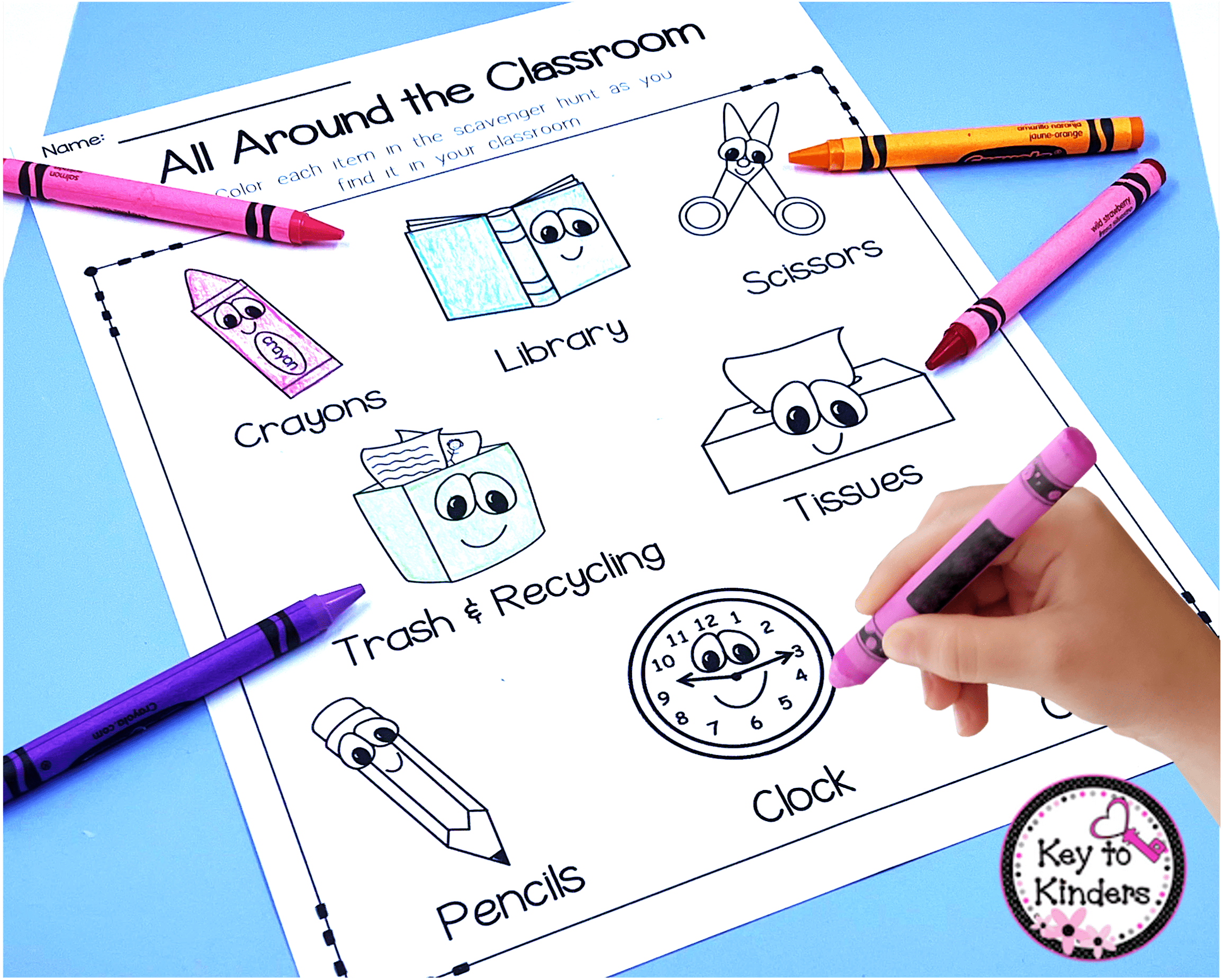 back to school activity of classroom scavenger hunt printable